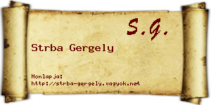 Strba Gergely névjegykártya
